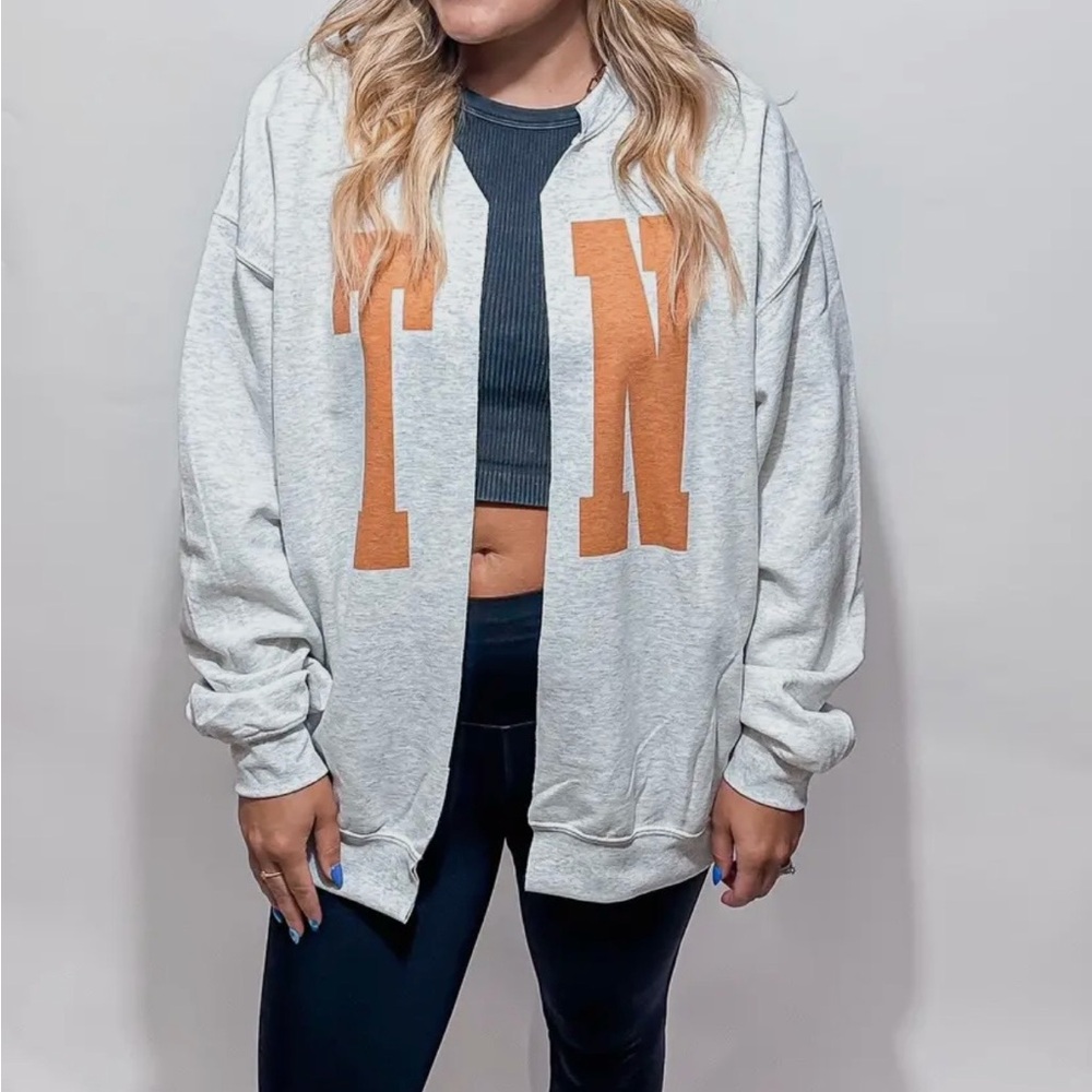 Women's Gray and Orange Letterman Jacket